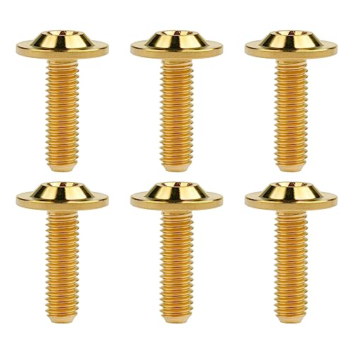 Image of Titanium Torx Head M6 x15 20mm Bolt Screw for Bicycle Motorcycle Car Modification Pack of 6 (Gold, M6x20mm)