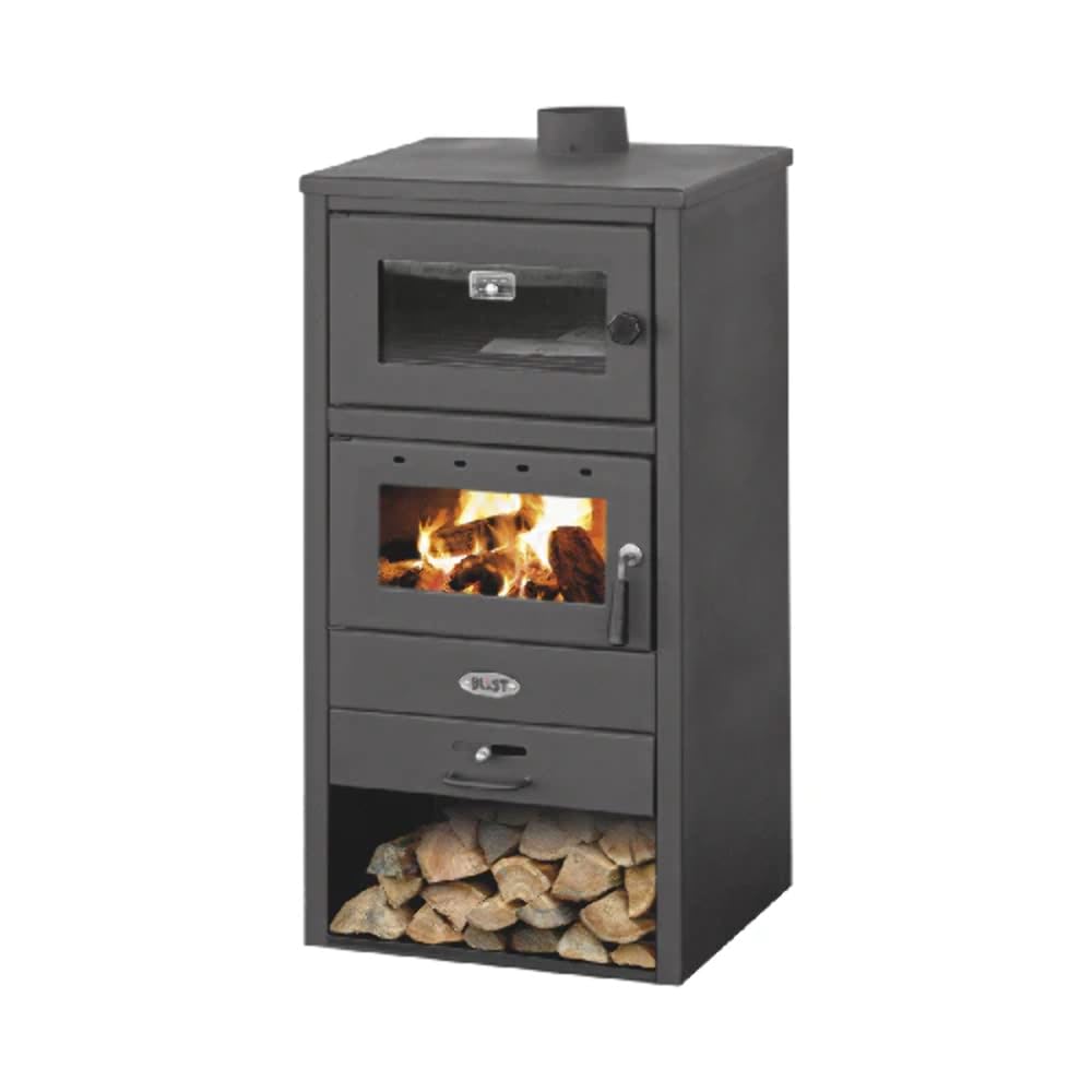 Poêle à bois avec four giorgia 10-12 kw noir