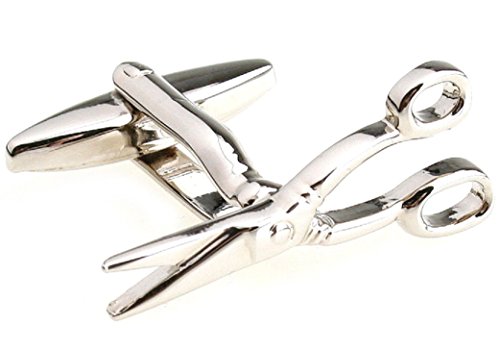 MRCUFF Scissors Barber Pair Cufflinks in a Presentation Gift Box & Polishing Cloth