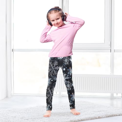 Winter Snowflake Flower Girls Casual Leggings for Kids Printed Long Pant Bottoms Stretch and Soft4