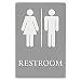 Quartet ADA Approved Restroom Sign, Tactile Graphics, Molded Plastic, 6 x 9 Inches, Gray (01411)