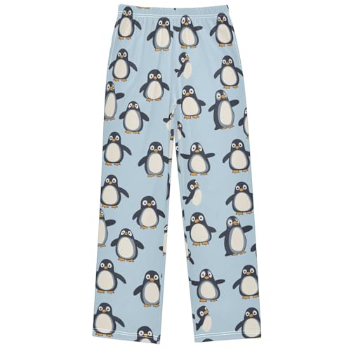 Boy's Pants Penguin Blue Jogger Pants Elastic Waist Long Bottoms Trousers with Pockets 6-14 Years