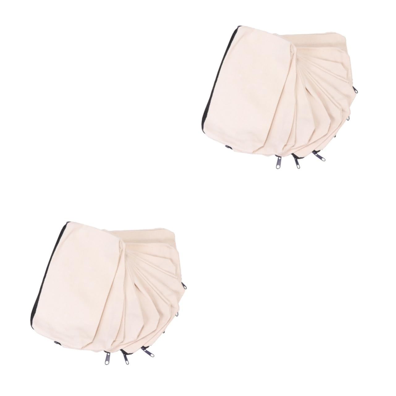 STOBOK 20pezzi Astuccio Tela Beige Con Cerniera Borsa Multifunzionale Per Cancelleria e Accessori Da Ufficio Comoda e Leggera Per Scuola e Viaggi