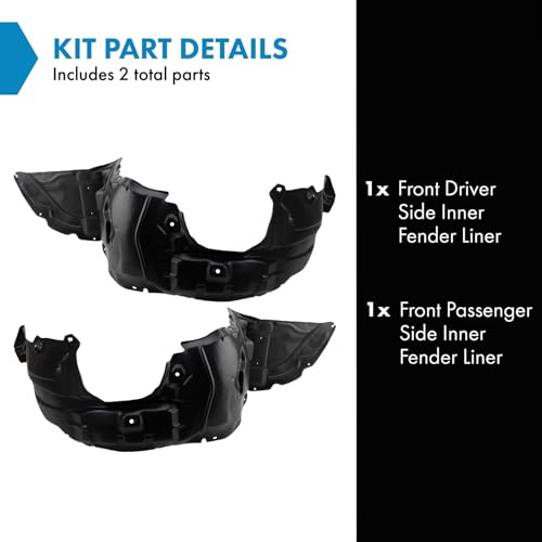 Image of TRQ Front Inner Fender Liner Set Compatible with 2010-2013 Mazda 3 MA1248140 MA1249140