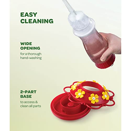 Hummingbird Feeder 30 Oz [Set Of 2] Plastic Hummingbird Feeders For Outdoors - With Built-In Ant Guard - Circular Perch With 7 Feeding Ports - Wide Mouth For Easy Filling/2 Part Base For Easy Cleaning #TOP5