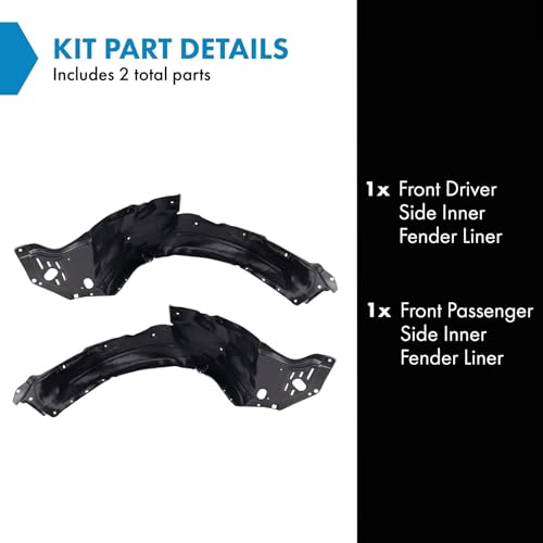 Image of TRQ Front Inner Fender Liner Set Compatible with 2009-2014 Acura TSX AC1248124 AC1249124