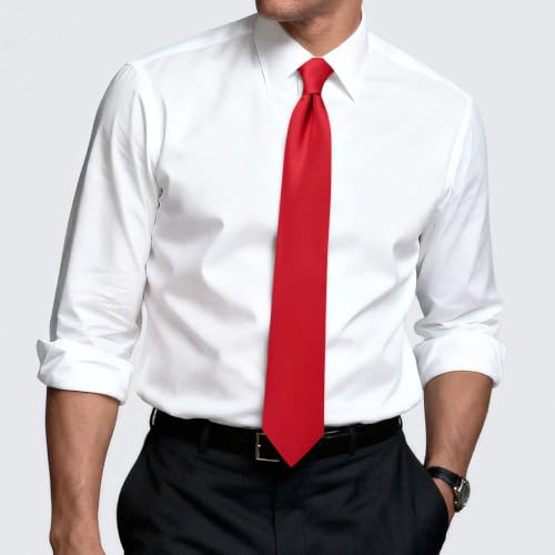 Image of Hi-Tie Men's Extra Long Solid Satin Tie Set 63 Inch /70 Inch Formal Necktie