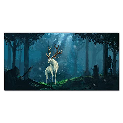 Coloray Image Sur Toile Photo 100x50cm Impression Image D'intérieur Décoration Murale Tableau - Fantasy Forest Animaux chasseurs