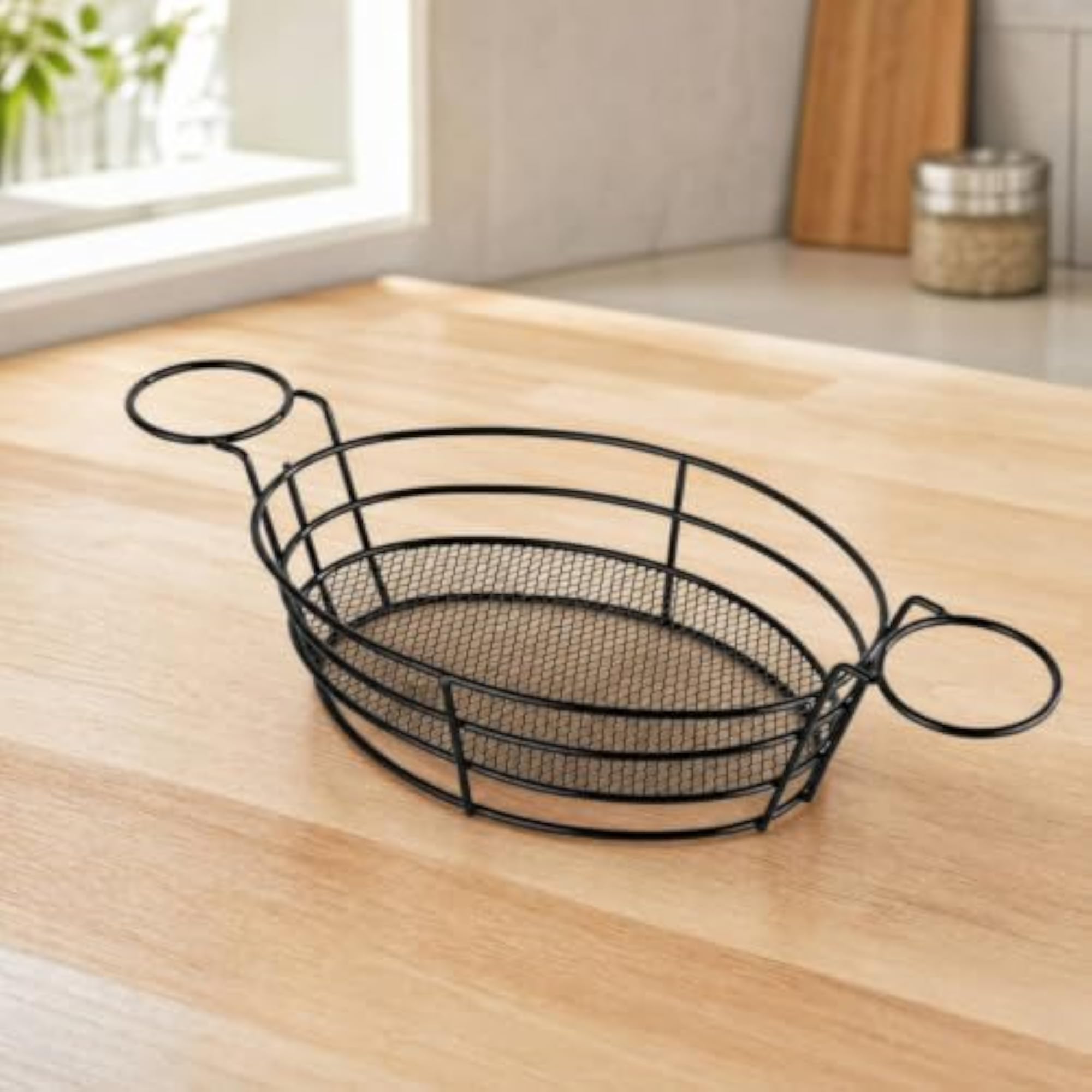 Liner Compatible Metal Wire Serving Basket, Versatile for Snacks
