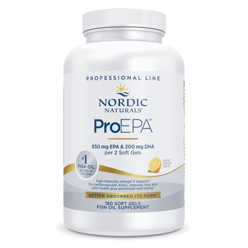 Nordic Naturals ProEPA, Lemon - 180 Soft Gels - 1210 mg Omega-3 - High-Intensity EPA Formula for Healthy Mood, Heart Health & Cellular Function - Non-GMO - 90 Servings