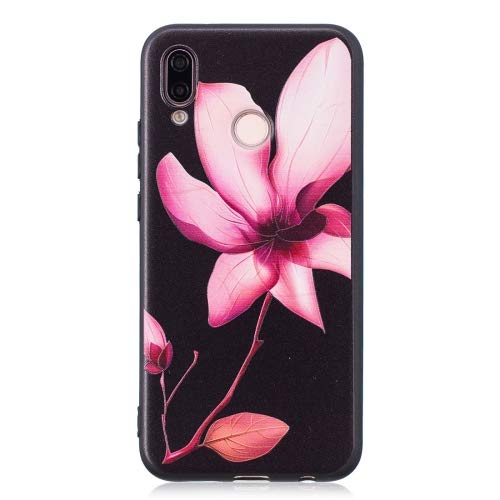 Generic Embossment Patterned TPU Soft Protector Cover Case for Huawei P20 Lite(Lotus)