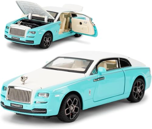 Image of 1 /32 Scale Rolls Royce Wraith Blue Luxury Model Car Toy
