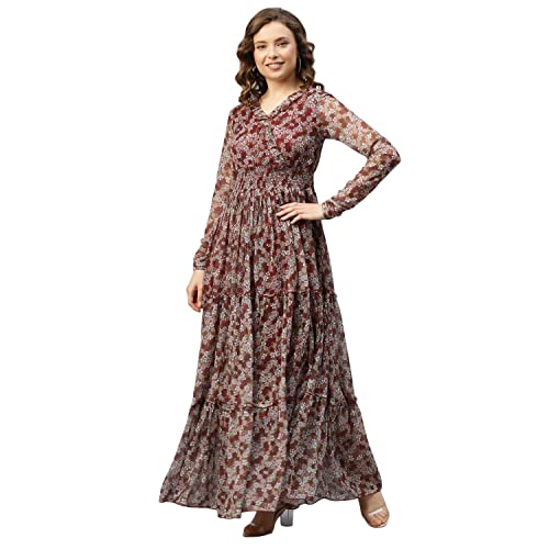 Image of DEEBACO Women's Tie-Dye Rayon Fit and Flare Midi Dress for Woman Festive Fancy|Casual Trending Stylish Long One Piece Dresses Women Western Sleeveless (Blue)