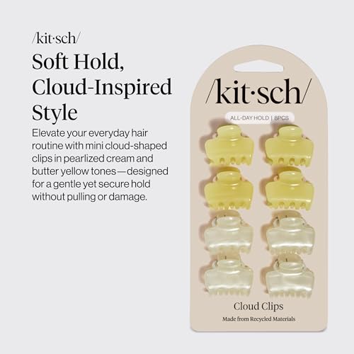 Kitsch Small Hair Clips - Pearlized Cream & Butter Yellow, 8pc - image 2