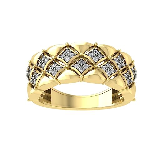 14K Yellow or White Gold Lab Grown Diamond Half Eternity Band Ring (1/4 cttw, D-F Color, VS Clarity)