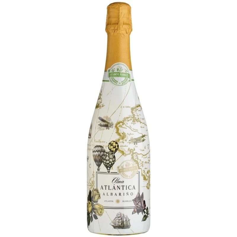 Alma Atlántica Albariño & Godello Blanco fresco y aromático con notas frutales y florales, perfecto para maridar con mariscos, pescados o cocina ligera