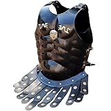 Medieval Warrior Roman Muscle Armor Cuirass Black Antique Finish Muscle Armor Apron Belt Halloween Costume