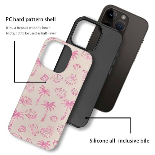 DAIZAG Case Compatible with for iPhone 11 Pro Max,Pink Seashells Palm Trees Beach Phone Case for iPhone 11 Pro Max for Girl Women Boy Men