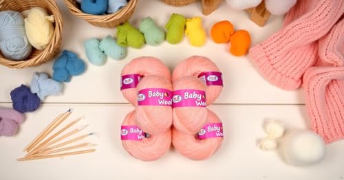Image of M.G ENTERPRISE 100% Acrylic Wool Baba 6 Pc Baby Wool 4 ply -EB Art-ID