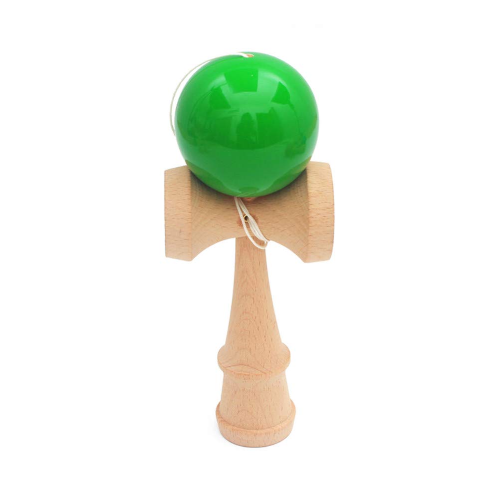 Photo 1 of Teen Wooden Outdoor Sports Toy Ball Kendama Ball PU Paint 18.5cm Strings Professional Adult Toys Leisure Sports Toy (Green)