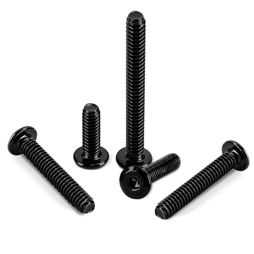 MewuDecor M6 x 18mm Flat Head Socket Head Screws Countersunk Bolts for Furniture Chair Table Desk Crib Bed, Carbon Steel, Black Oxide, Fully Threaded, 25 PCS