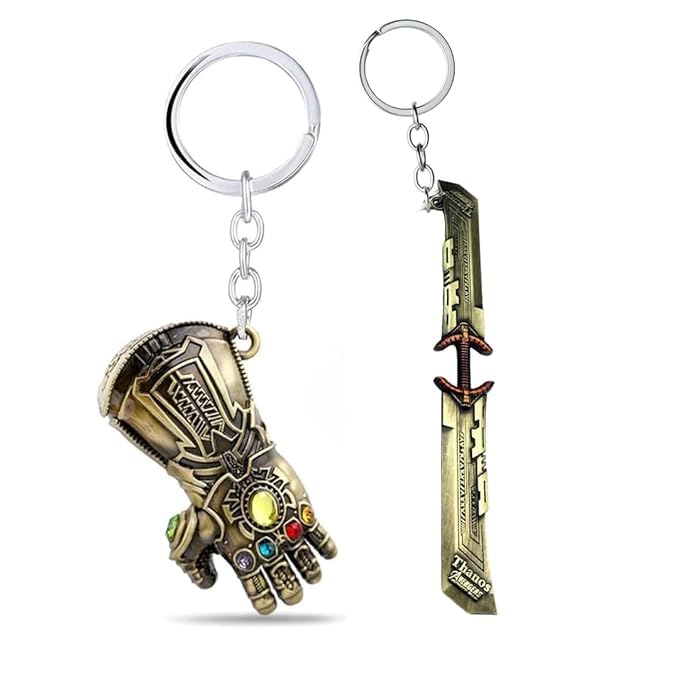 Image of Blue Aura Catchy Marvel Avengers Thor'S Love And Thunder Thor Hammer Pewter Mjolnir Anti-Rust Metal Keychain & Keyring For Men, Women,Bike & Car