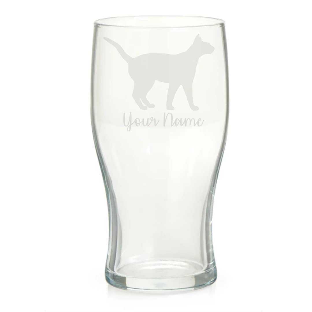 Personalised Siamese Cat Engraved Pint Glass, Cat Gift, Gift for Women, Gift for Men