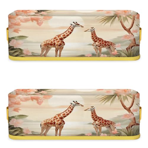 Bathroom Storage Basket Waterproof Foldable Storage Bins with Handles Decorative Toilet Paper Storage Basket for Organizing for House Bathroom Toiletries Set of 2