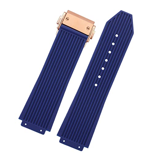 Bracelet silicone pour Hublot Big Bang étanche et résistant avec boucle papillon or rose