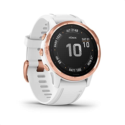 Garmin fenix 6S PRO – schlanke GPS-Multisport-Smartwatch mit 1,2 Zoll Display, vorinstallierten Europakarten, Garmin Music und Garmin Pay. Wasserdicht bis 10 ATM und bis zu 9 Tage Akkulaufzeit