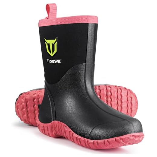 Best garden wellingtons TIDEWE Waterproof Rubber Hunting Boots