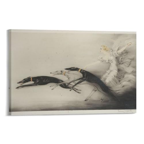 Toile Louis Icart Coursing tableau d'art chic 40 x 60 cm