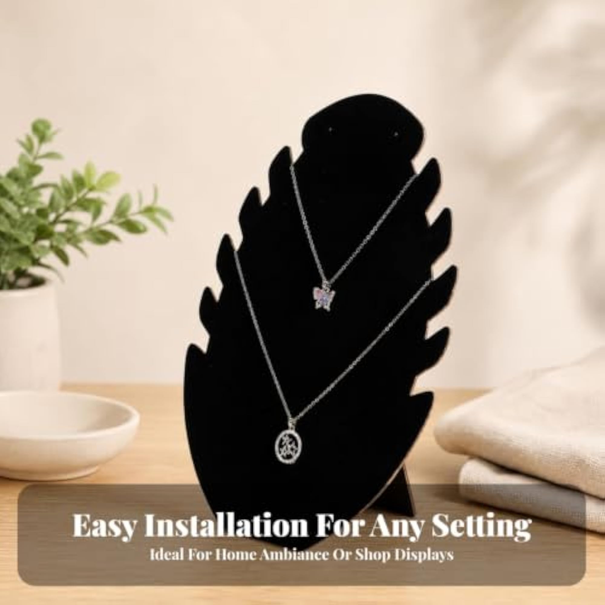 Freestanding Flame-Shaped Necklace Stand, Jewelry Display Board