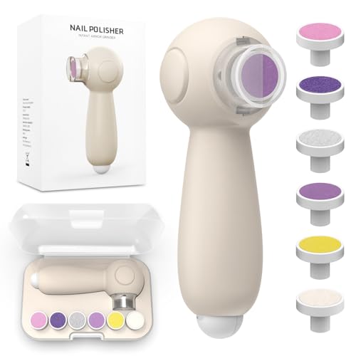 Lima de Uñas Eléctrica, Set Lima Electrica Uñas Bebe con 6 Cabezales Abrasivos, Cortauñas y Lima 2 en 1, Iluminación LED, Set de Cuidado de Uñas para Bebés, Niños Pequeños y Adultos, Blanco Cálido