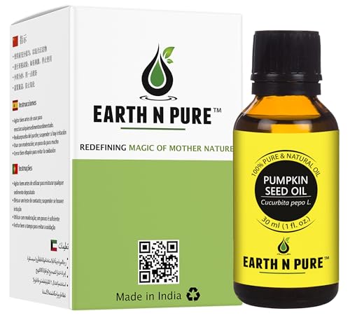 Image of Earth N Pure Pumpkin Seed Oil (Kaddu Oil) Cold Pressed, Natural and Therapeutic Grade - 30 ml