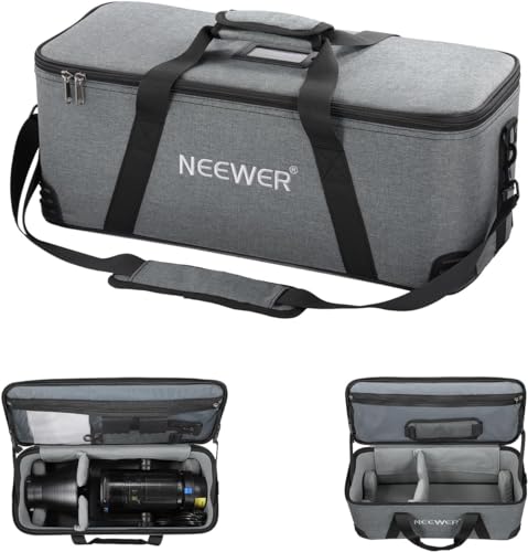 NEEWER Sac de Transport avec Bandoulière,Mousse Mobile Rembourrée pour Studio Light CB300B CB200B FS150B CB100C CB60B RGB CB60 MS60B MS60C MS150B Vision 4 ML300 Support de Trépied 52 cm, PB6