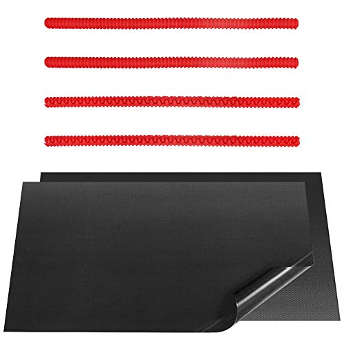 DanziX 2 Pack Non-Stick Oven Protector Mat,Oven Mat for Bottom of Oven with 4 Pcs Silicone Oven Rack Edge Protector for Keeping Oven Clean and Protecting Against Burns and Scars