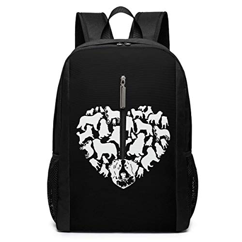 Dabbing Berner Sennenhund 17 Zoll Laptop mit großem Fach Reiselaptop Rucksack für Teenager (schwarz)