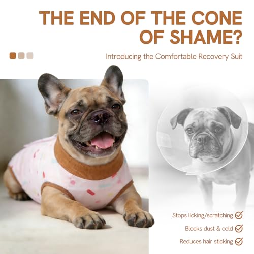 Image of SAWMONG Recovery Suit for Dogs Female Male, Breathable Dog Onesie Body Suit After Surgery Spay Neuter, Professional Pet Surgical Suit, Substitute E-Collar Cone (Pink, 2XL)