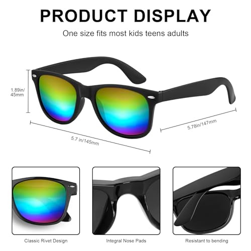 Morcheiong 10-60 Pack Neon Party Sunglasses Unisex Retro Style Party Favors Birthday Beach Pool Party Supplies, 10 Colors2