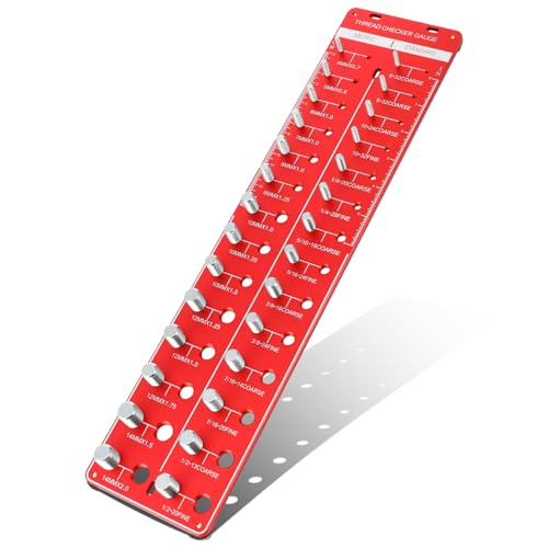 ULTECHNOVO Thread Checker Bolts Thread Gauges Thread Gauge Tool Nut and Bolt Thread Gauge Thread Gauge Size Tool Thread Size Checker Thread Gauge Checker Bolt Size and Thread Gauge Aluminum