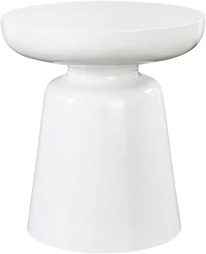 Miniatura 1 de ZWJLIZI Mesa auxiliar para sofá, mesa de café pequeña y redonda, mesa de noche de dormitorio, pequeña mesa auxiliar de apartamento (color blanco)