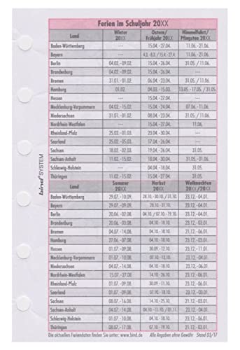 BIND B260226 Kalendereinlage für Managerkalender A6, Timer Einlage für Kalender Jahr 2026, 1 Woche / 2 Seiten, Terminkalender mit System, Kalendarium für bind Systemplaner und Standard Timeplaner