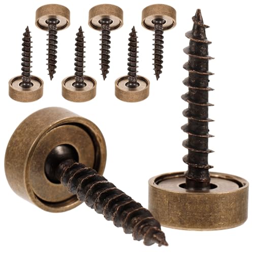 EXQUIMEUBLE Tornillos Tapas Decorativas de Latón para Espejo con Cubierta Elegante y Moderna, Paquete de 8 Piezas para Ocultar Cabezas de Tornillo y Mejorar la Apariencia