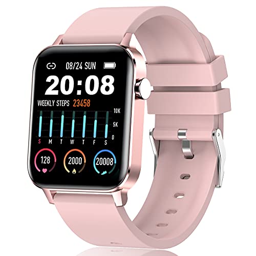 Smartwatch Damen, IP68 Wasserdicht Smart Watch, 1,4 Zoll Fitness Tracker mit Herzfrequenz Blutsauerstoff Blutdruck Schlaf-Monitor, Nachrichten-Benachrichtigung Schrittzähler Sportuhr für Android iOS Cover
