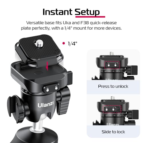Image of ULANZI TT38 Tabletop Mini Tripod for Camera, Uka F38 ClickOpen Flexible Travel Stand for Sony /Canon /Nikon /Fujifilm SLR DSLR, Pocket Vlogging Stand for Shooting Selfie Video