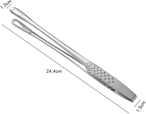 Miniatura 3 de Hemoton 2 pinzas de acero inoxidable para alimentos, estilo japonés, multifunción, pinzas de cocina, pinzas para servir a la parrilla, carne y