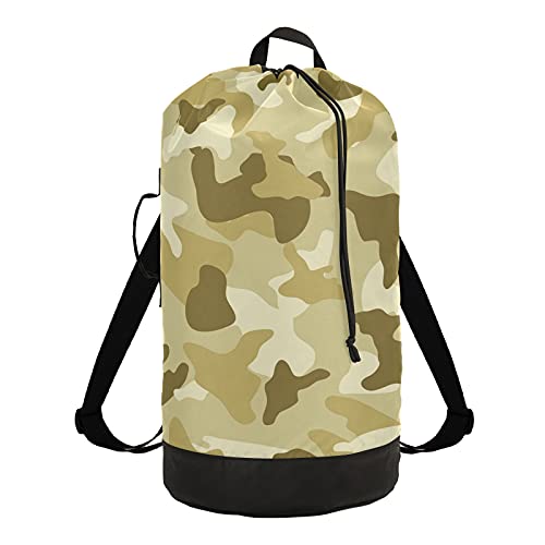 Watercolor Camouflage Laundry Backback Large Heavy Duty Laundry Bag For College Students Laundry Bag With Shoulder Straps Washable For Camp Traveling Waterproof #TOP16