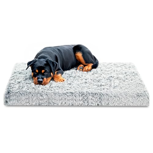 Amazinggirl Hundebett für kleine mittelgroße und Grosse Hunde 120 x 80 cm - Hundekissen Hundebetten Hundesofa Dog Bed Hundematratze Hundekorb oder Wolkenbett flauschig und waschbar Hellgrau