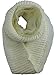 White Ribbed Knit Circle Infinity Scarf With Chiffon